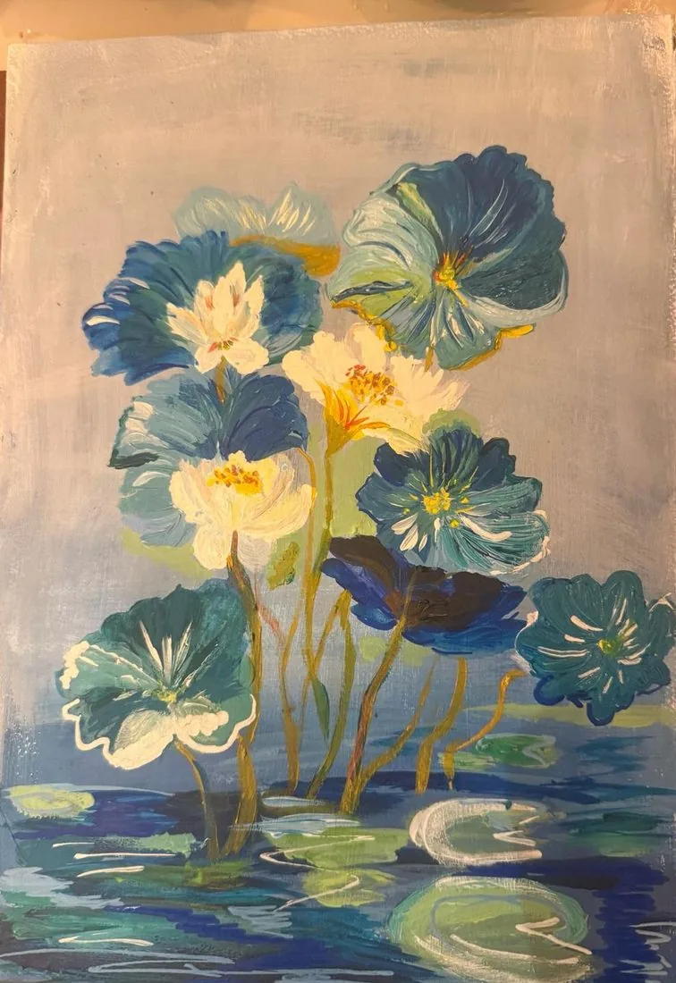 Werk von Christina Finch · Blüten in Acryl
