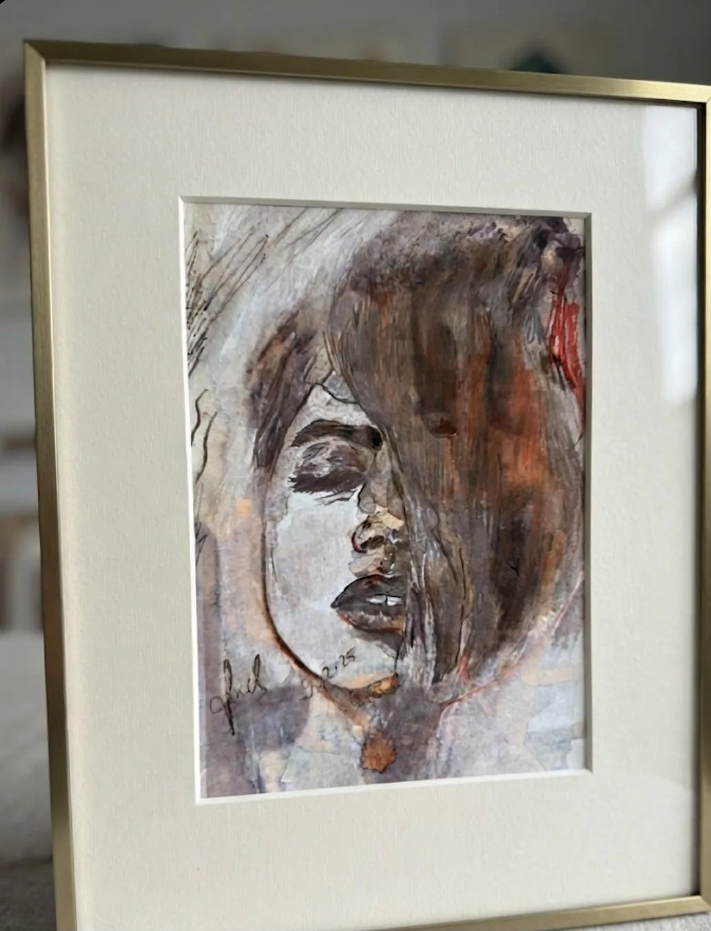 Profil in Aquarell · Werk von Christina Finch